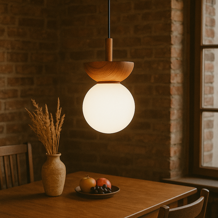 Japandi Pendelleuchte | Minimalistisches Design Mit Holzakzent