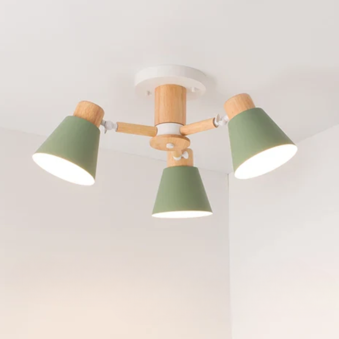 LED Deckenleuchte mit Holzrahmen