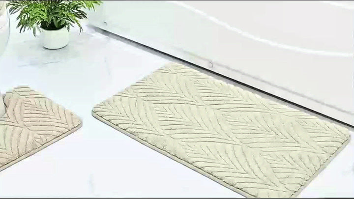 Bad Teppich Geometrischer | Flauschige, Rutschfeste Duschmatte aus Mikrofaser