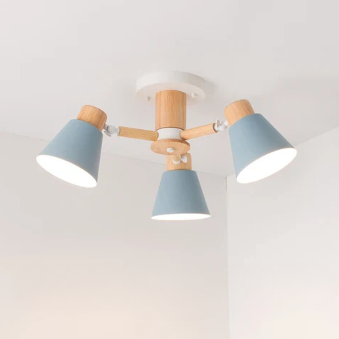 LED Deckenleuchte mit Holzrahmen