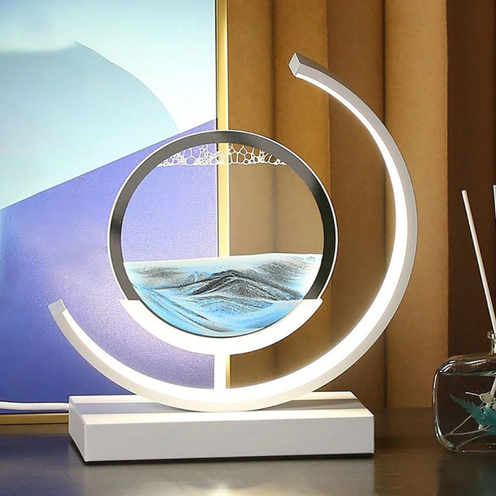 SandLandschaft Tischleuchte | Fließender Sand & LED Licht