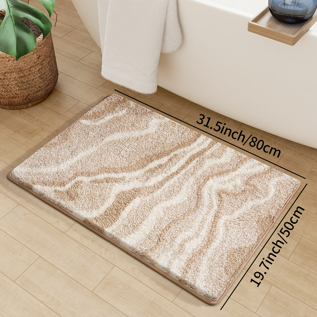 Bad Teppich | Fluffy Badematte Marmor Muster