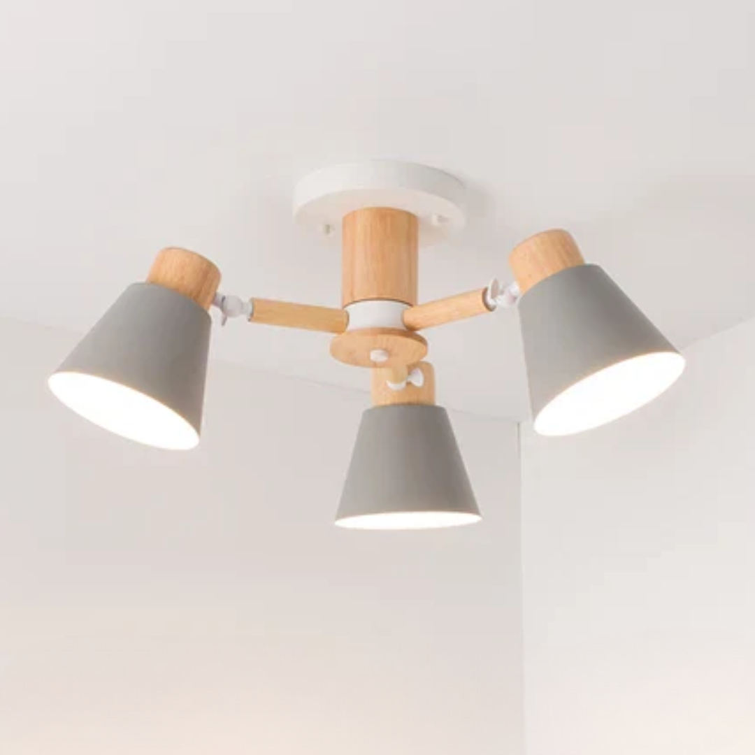 LED Deckenleuchte mit Holzrahmen
