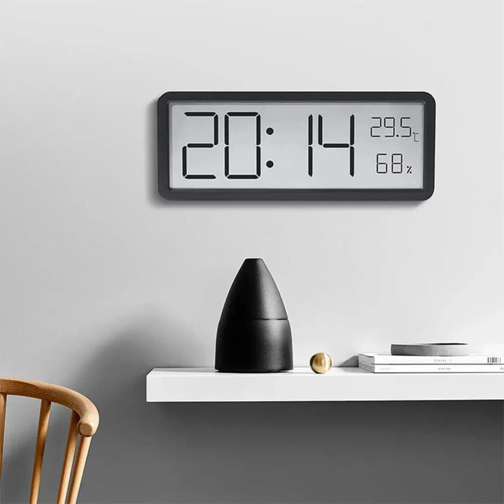 Digitale LED-Wanduhr mit Temperatur- & Feuchtigkeitssensor