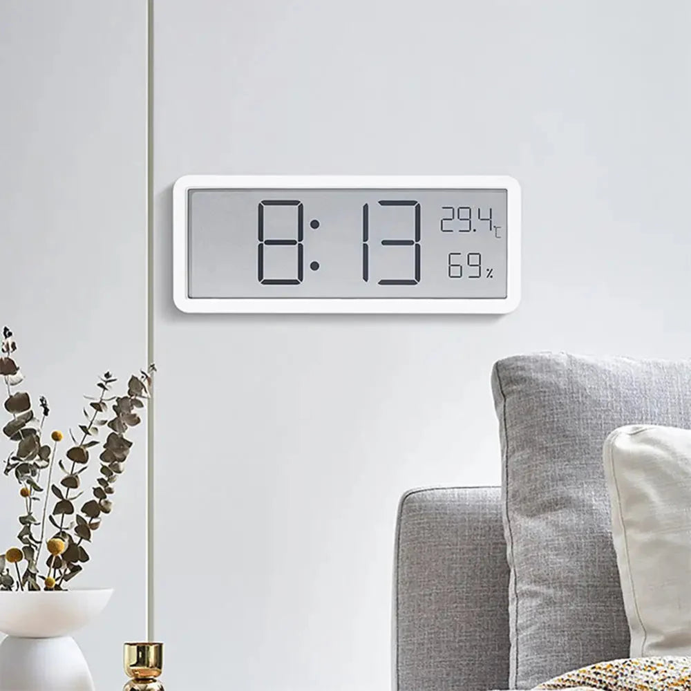 Digitale LED-Wanduhr mit Temperatur- & Feuchtigkeitssensor