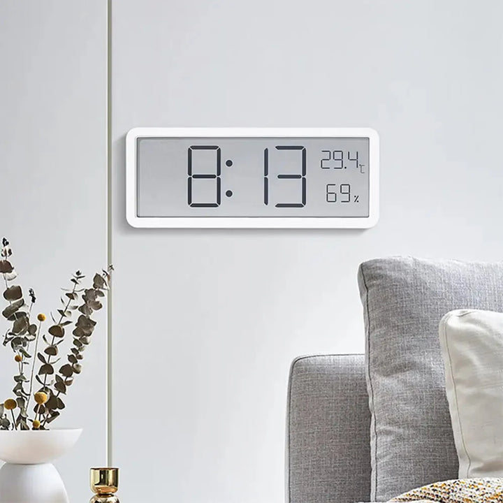 Digitale LED-Wanduhr mit Temperatur- & Feuchtigkeitssensor