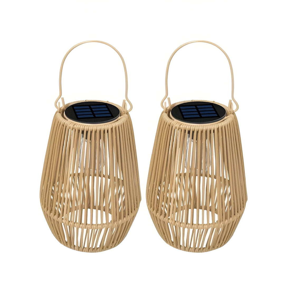 Solar Laterne Garten aus Rattan | Hängend mit Bambus Optik