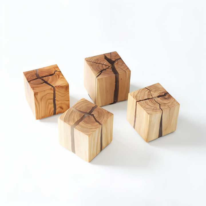 QuadCrackle Wandleuchte | Dekoratives Holzdesign mit Lichtakzenten