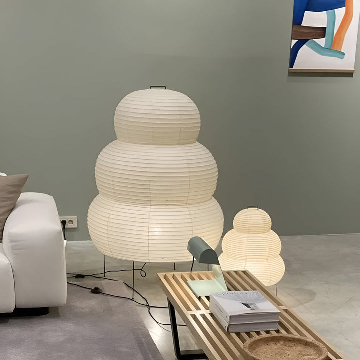 Reispapier Stehlampe im japanischen Stil | Rundschirm