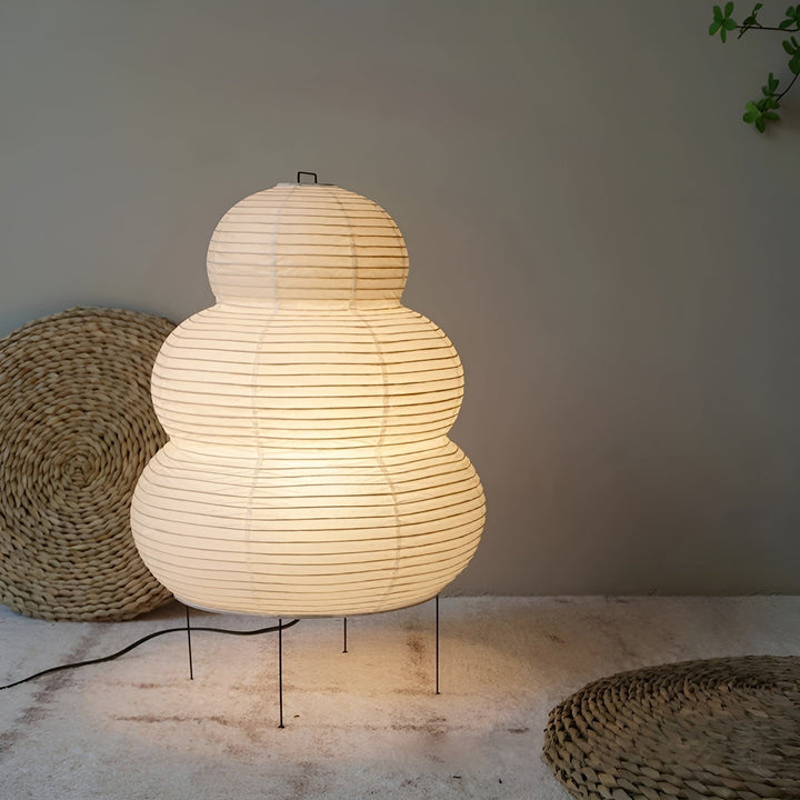 Reispapier Stehlampe im japanischen Stil | Rundschirm