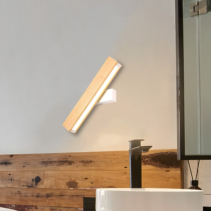 Retro Leselampe Holz | Drehbare LED Wandleuchte Schlafzimmer