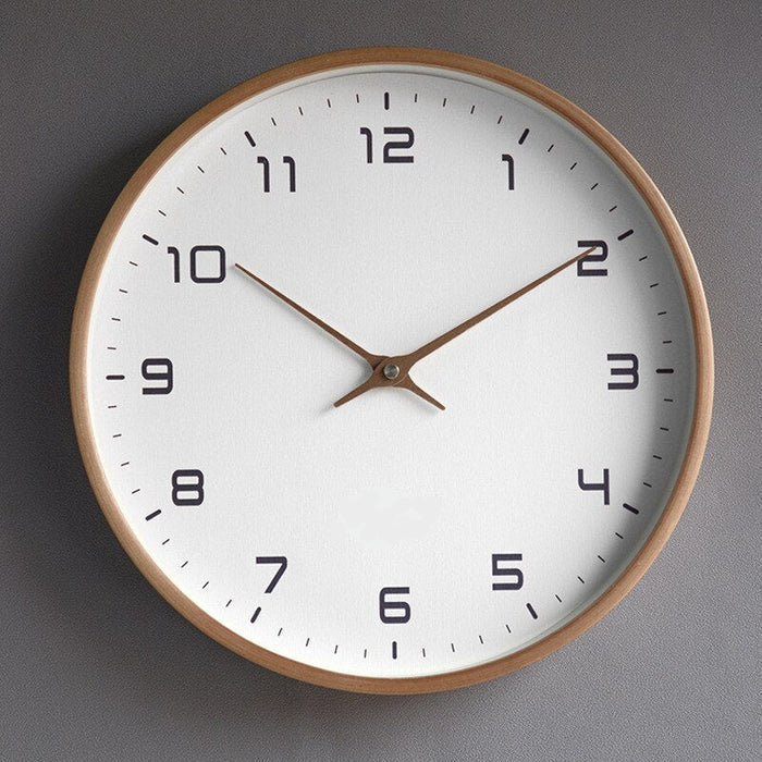 Minimalistische Holz-Wanduhr