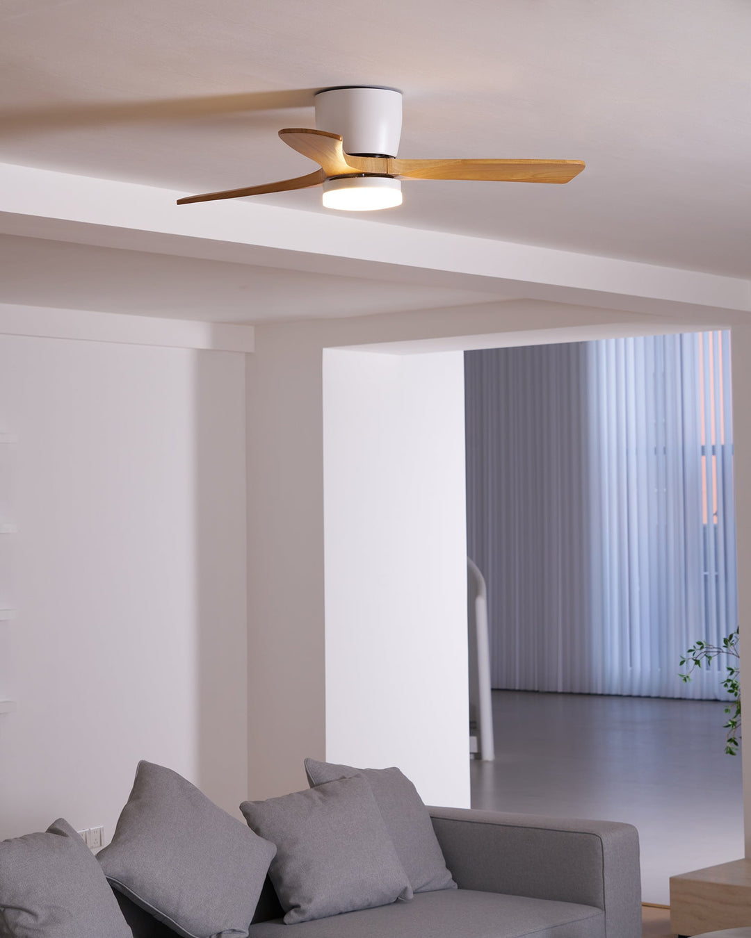 Deckenlampe Moderner mit LED-Licht & Holzflügeln