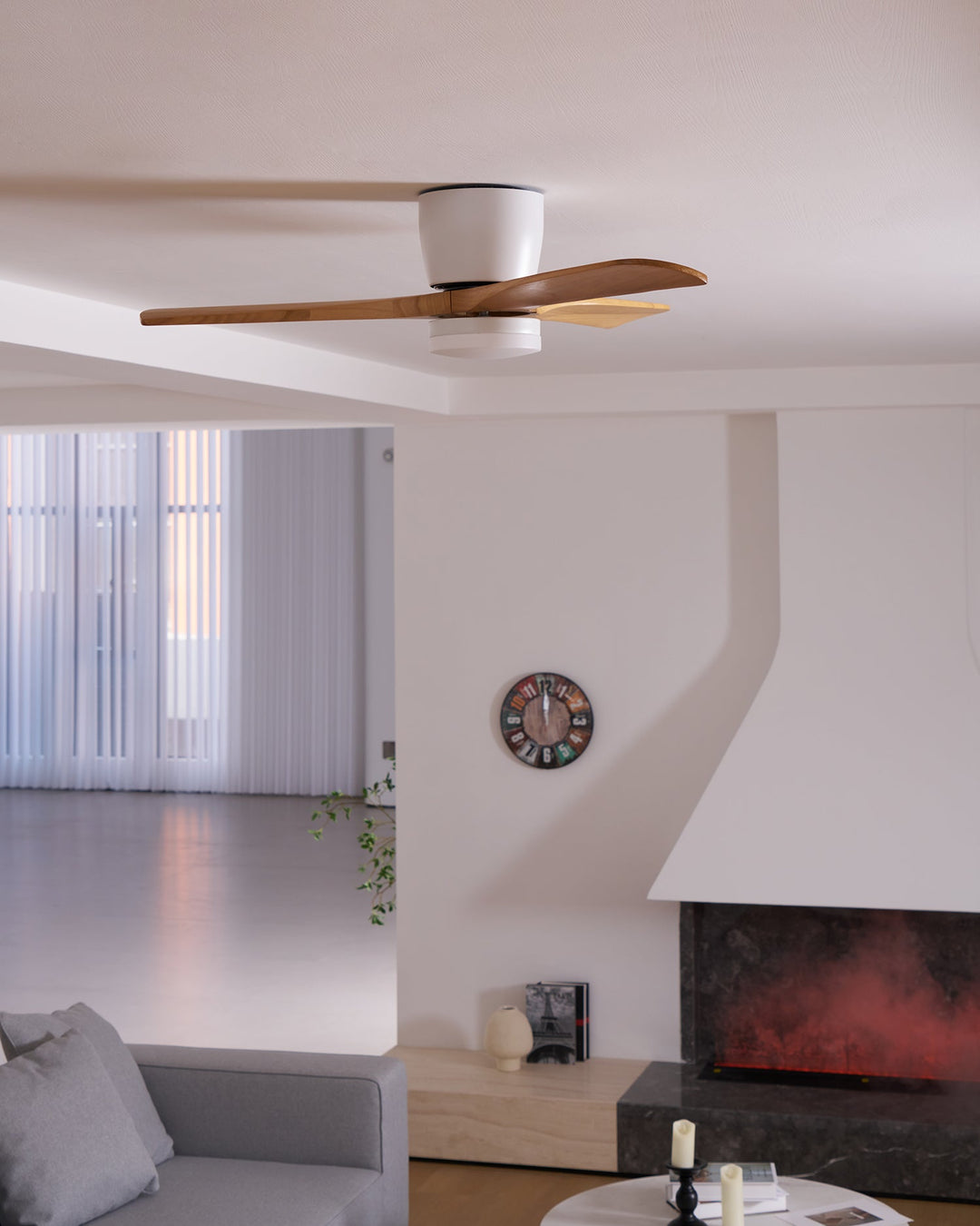 Deckenlampe Moderner mit LED-Licht & Holzflügeln