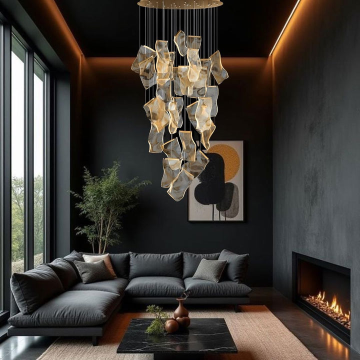 Hängelampe Treppenhaus | Wellenförmiges Design