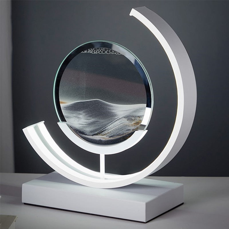 SandLandschaft Tischleuchte | Fließender Sand & LED Licht