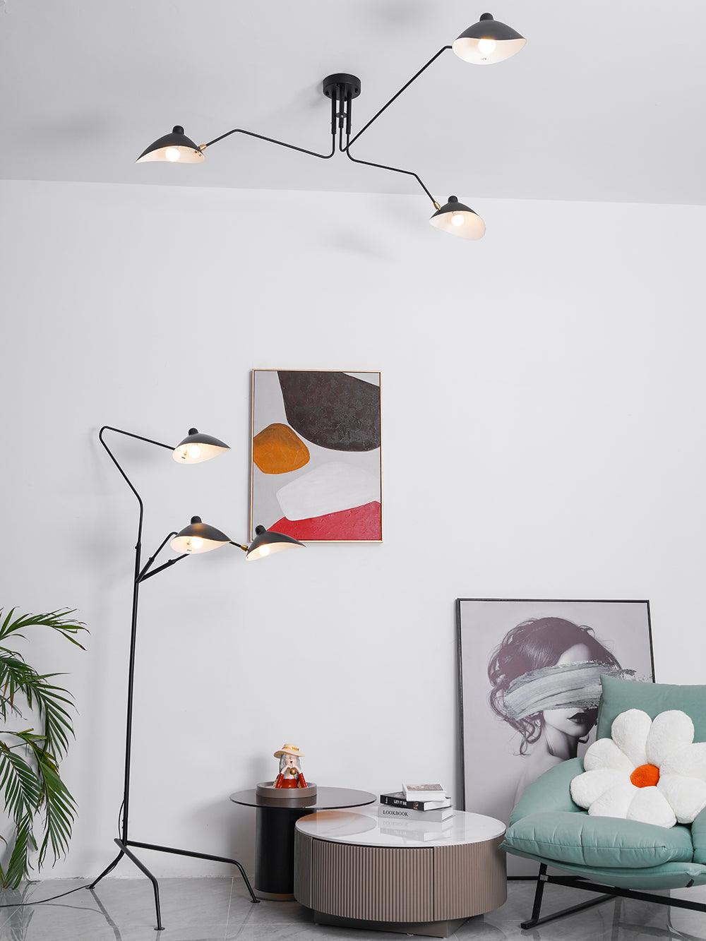 Deckenlampe Wohnzimmer | Verstellbare Arme & Skulpturales Design
