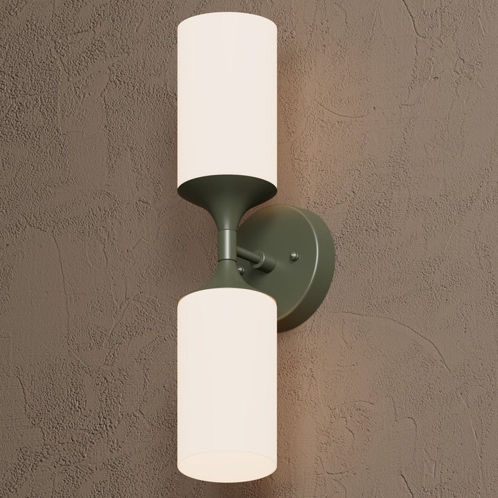 Wandleuchte Modern | Doppellicht mit Glaszylinder