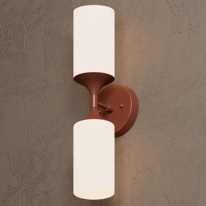 Wandleuchte Modern | Doppellicht mit Glaszylinder
