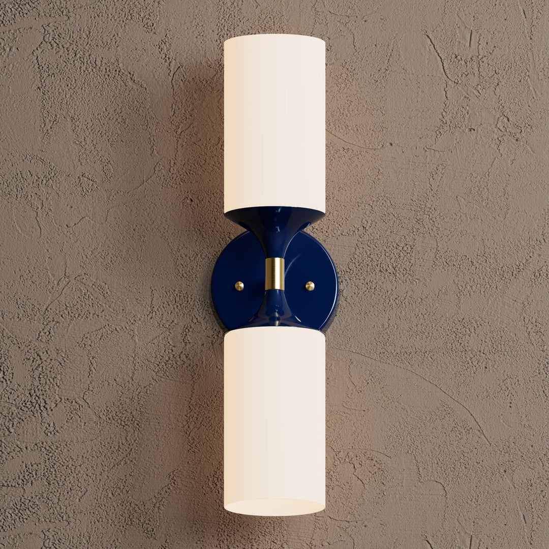 Wandleuchte Modern | Doppellicht mit Glaszylinder