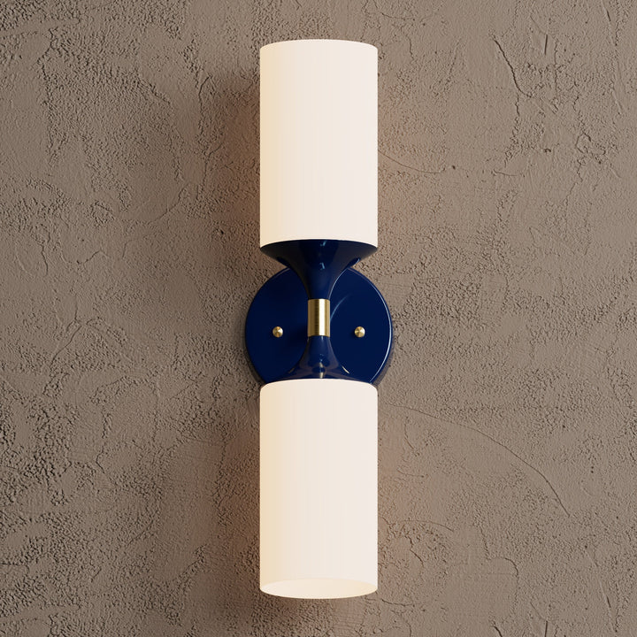 Wandleuchte Modern | Doppellicht mit Glaszylinder