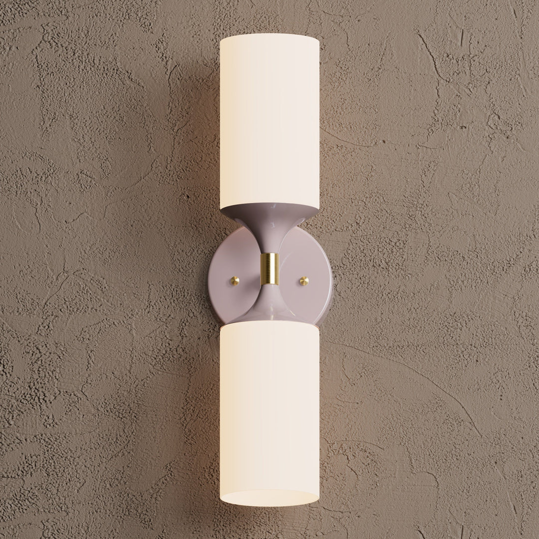 Wandleuchte Modern | Doppellicht mit Glaszylinder