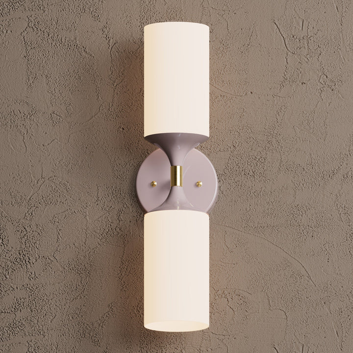 Wandleuchte Modern | Doppellicht mit Glaszylinder