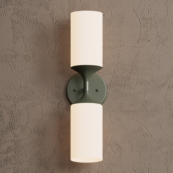 Wandleuchte Modern | Doppellicht mit Glaszylinder