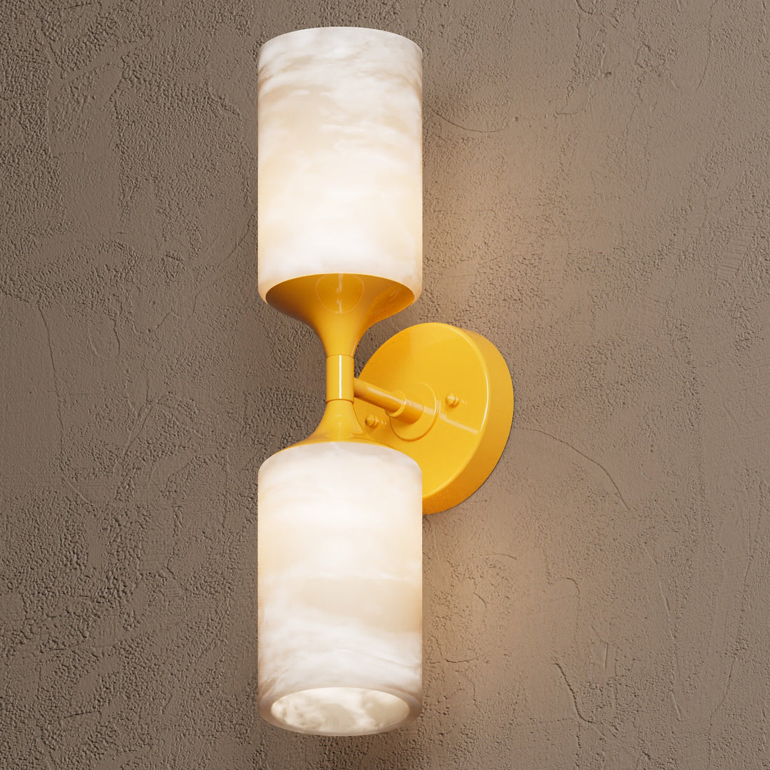 Wandleuchte Modern | Doppellicht mit Glaszylinder