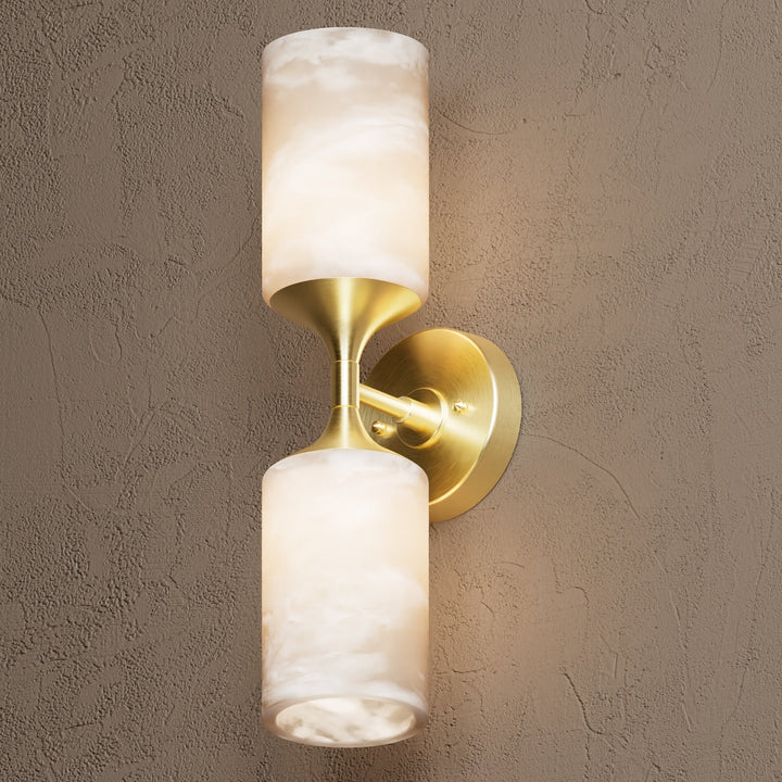 Wandleuchte Modern | Doppellicht mit Glaszylinder