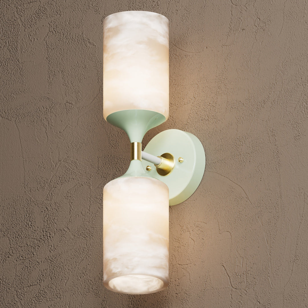 Wandleuchte Modern | Doppellicht mit Glaszylinder