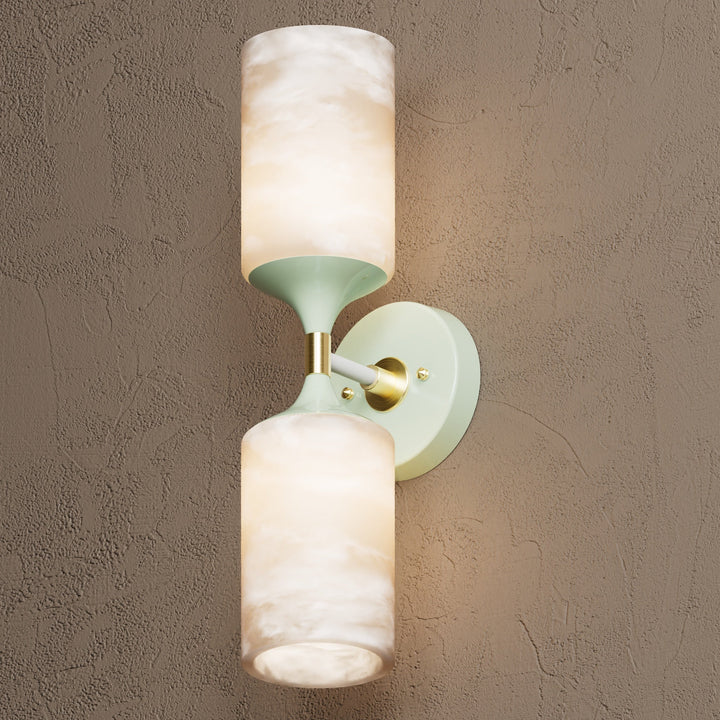 Wandleuchte Modern | Doppellicht mit Glaszylinder
