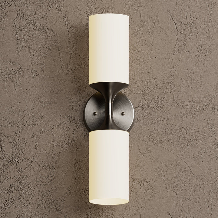 Wandleuchte Modern | Doppellicht mit Glaszylinder