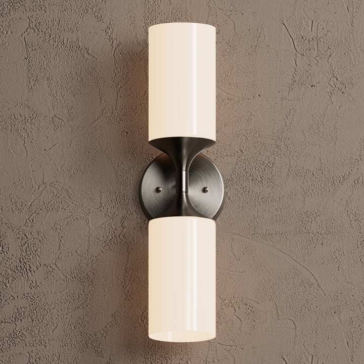 Wandleuchte Modern | Doppellicht mit Glaszylinder