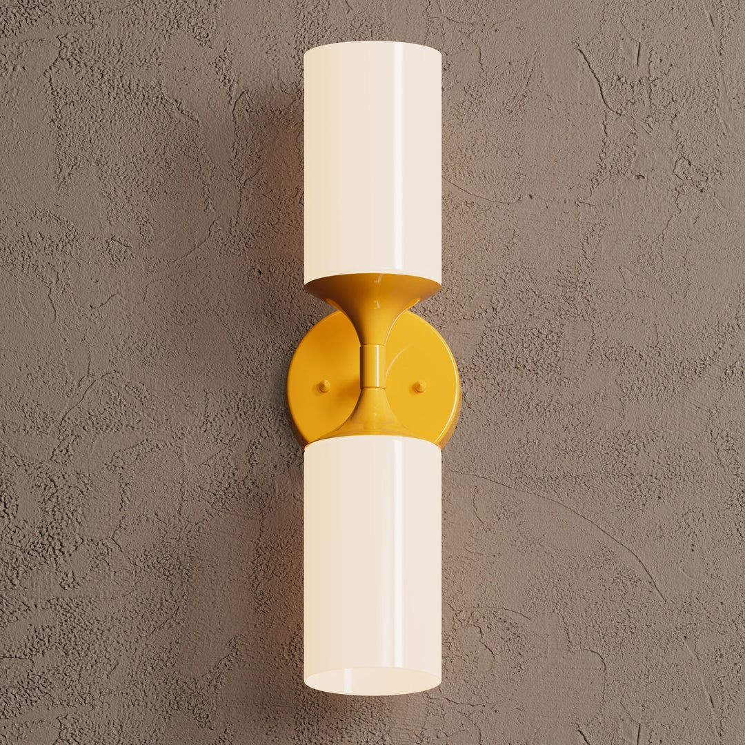Wandleuchte Modern | Doppellicht mit Glaszylinder