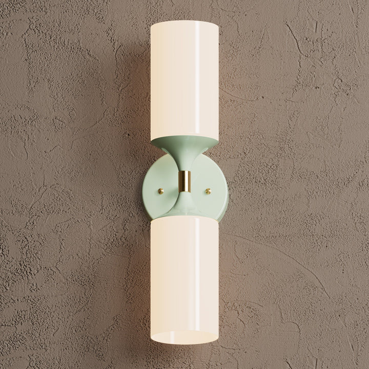 Wandleuchte Modern | Doppellicht mit Glaszylinder