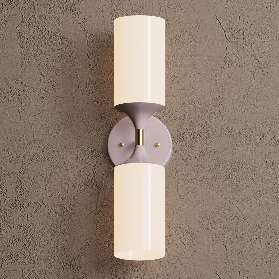 Wandleuchte Modern | Doppellicht mit Glaszylinder