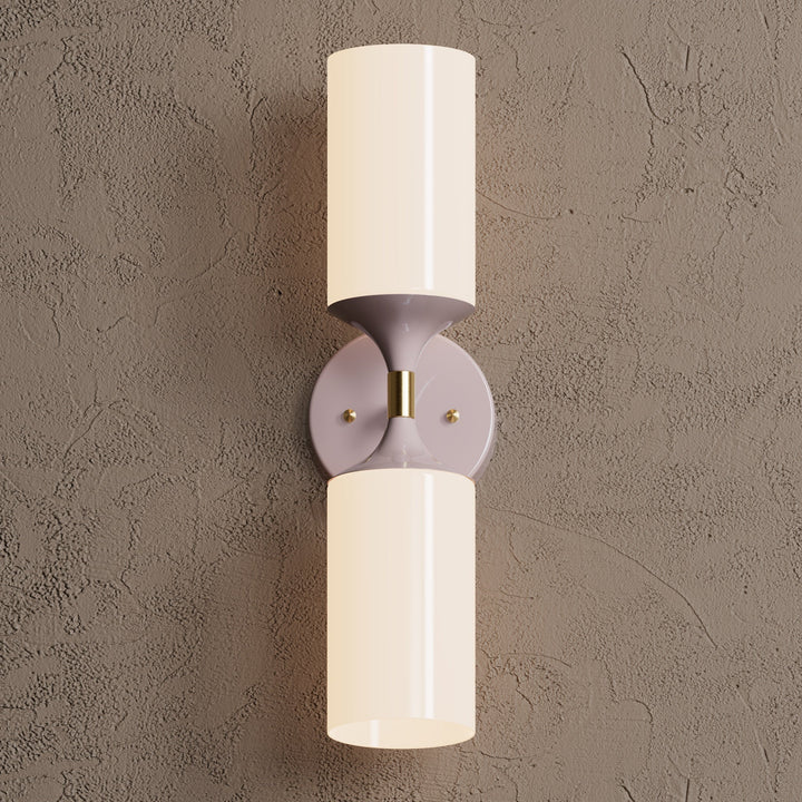 Wandleuchte Modern | Doppellicht mit Glaszylinder