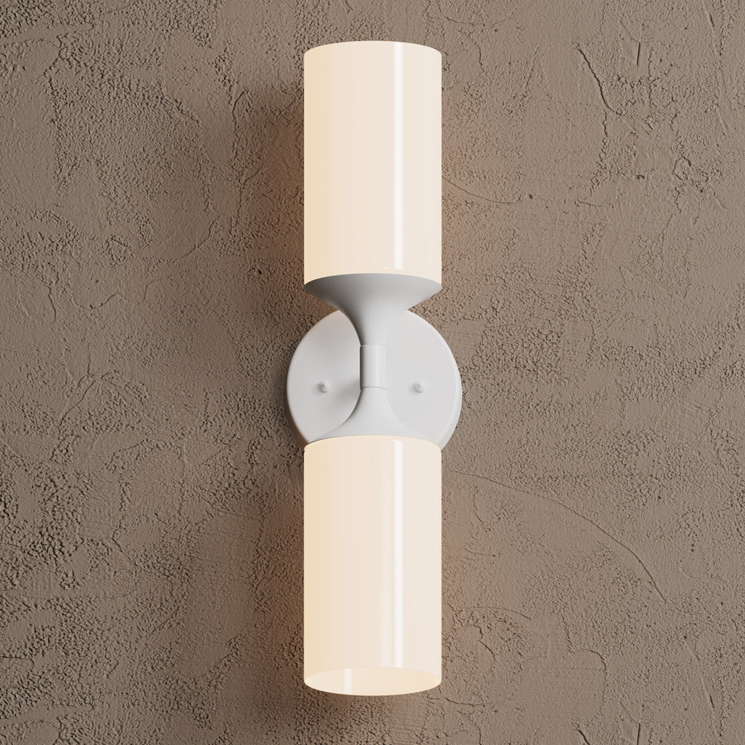 Wandleuchte Modern | Doppellicht mit Glaszylinder