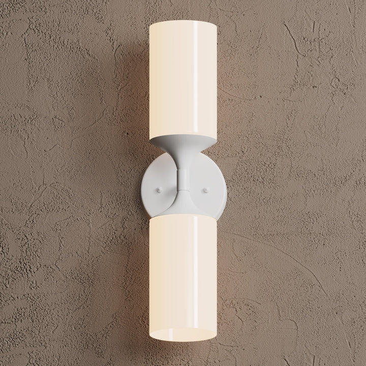 Wandleuchte Modern | Doppellicht mit Glaszylinder