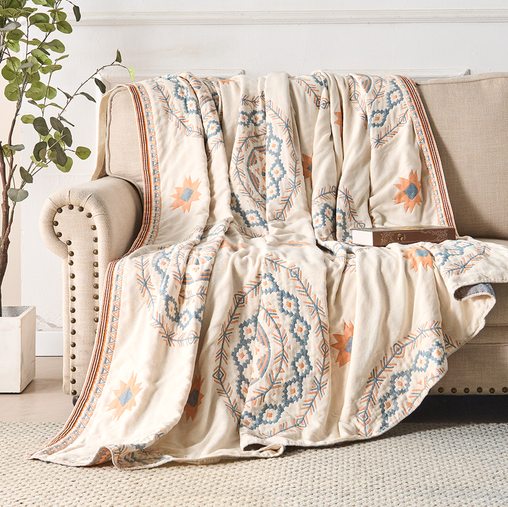 Boho Wurfdecke | Mandala Muster & Dekorativer Stil