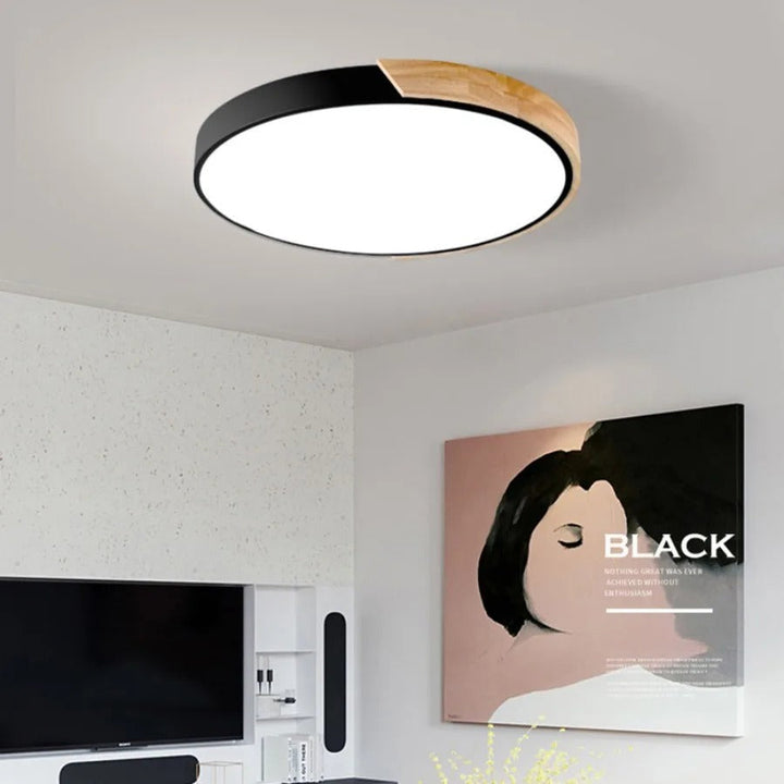 Led Deckenleuchte Wohnzimmer | Holz und Rund